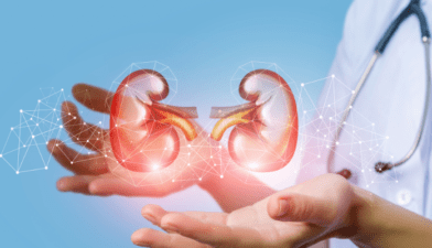 Medical professionals diagnosing glomerulonephritis, a kidney disease, with advanced imaging techniques in India for international patients.